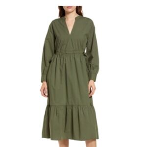 Rails Tiered Long Sleeve midi dress